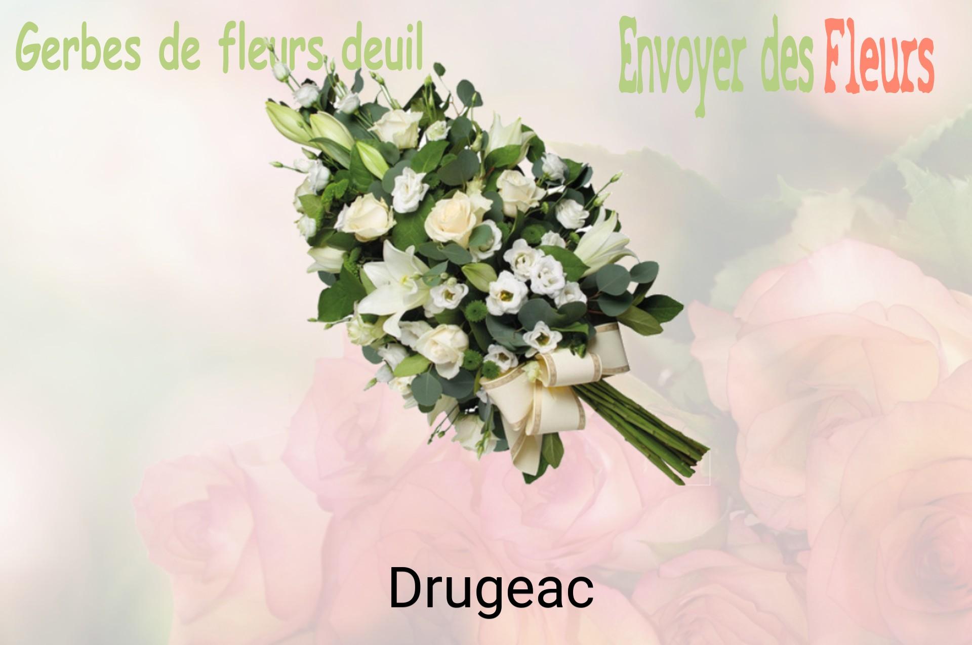 Gerbe de fleurs de deuil livrée à Drugeac